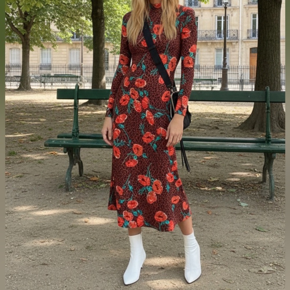 Free People Retro Romance Midi Dress
